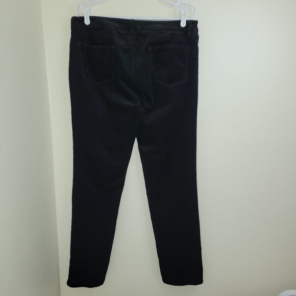 Eileen Fisher Cotton Stretch Corduroy Straight Pant Black Women's Size 12 - Picture 3 of 10
